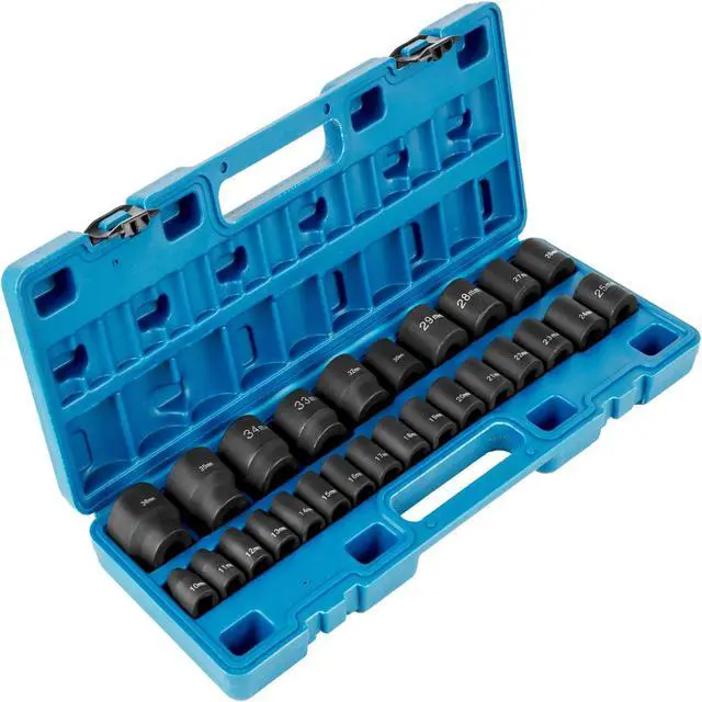 Main image of VEVOR Impact Socket Set 1/2 Inch Drive 26pcs Standard Length Impact Set 6-point