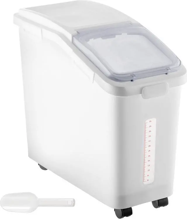 Main image of VEVOR Mobile Ingredient Bin Storage Container 11gal White Slant Top Visual Scale