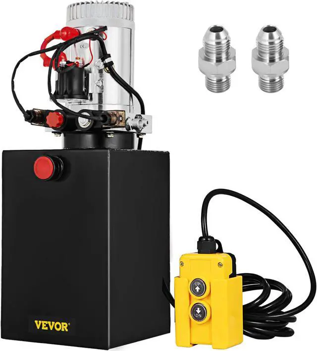 Main image of VEVOR 12 Quart Double Acting Hydraulic Pump Dump Trailer Unit Pack Iron Remote