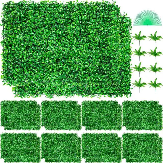 Main image of VEVOR Artificial Boxwood Panel Hedge Decor 24 Pcs 24x16 Inch Privacy Fence Panel Grass