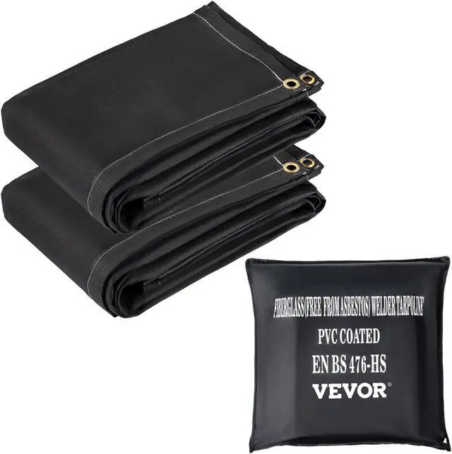 Main image of VEVOR Emergency Fire Blankets Fiberglass Welding Blanket 2 Pack Fire Blankets