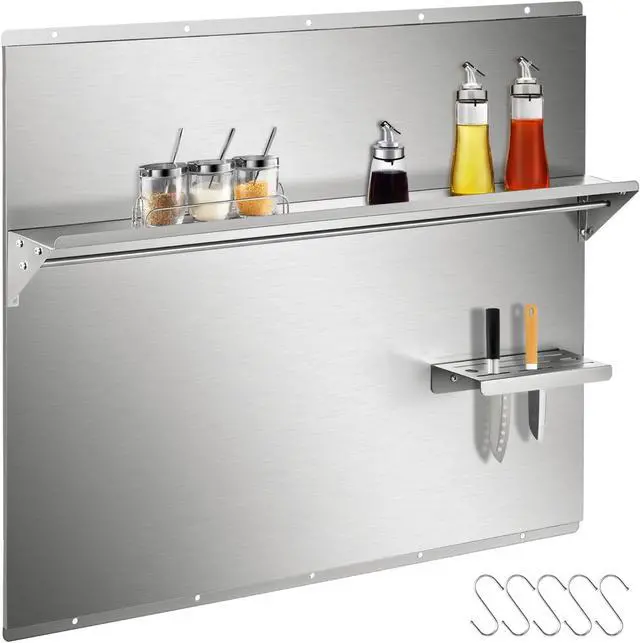 Main image of Vevor Range Backsplash With Shelf Stainless Steel Backsplash 30"x31" Wall Shield