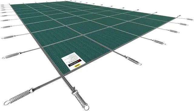 Alt view image 9 of 16 - VEVOR Pool Safety Cover Fits 18x36ft Rectangle Inground Safety Pool Cover Green Mesh Solid Pool Safety Cover for Swimming Pool Winter Safety Cover