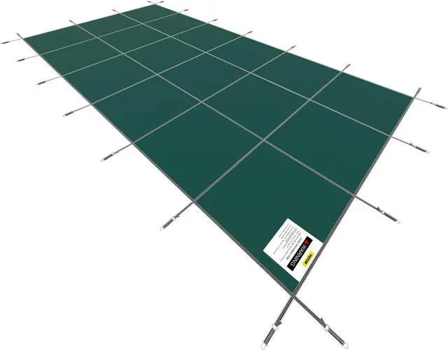 Alt view image 9 of 9 - VEVOR Pool Safety Cover Fits 20x40ft Rectangle Inground Safety Pool Cover Green Mesh Solid Pool Safety Cover for Swimming Pool Winter Safety Cover