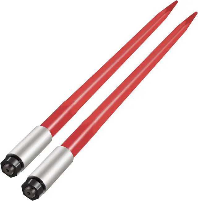 Alt view image 2 of 9 - VEVOR 2PCS 39" 3000 lbs Hay Spears Nut Sleeve Bale Spike Fork Tine pair Skidsteer