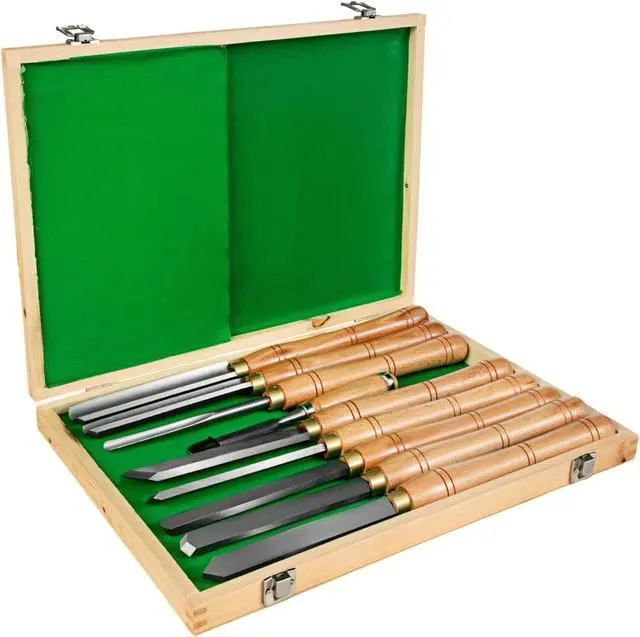 Main image of VEVOR 8pcs/set Wood Lathe Chisel Set Steel Turning Tools High Speed Wood Box