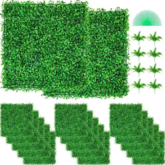 Main image of VEVOR Artificial Boxwood Panel Hedge Decor 48 Pcs 10x10 Inch Privacy Fence Panel Grass