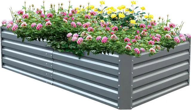 Main image of VEVOR Galvanized Raised Garden Bed Metal Planter Box Grow Vegetable Flower 80in