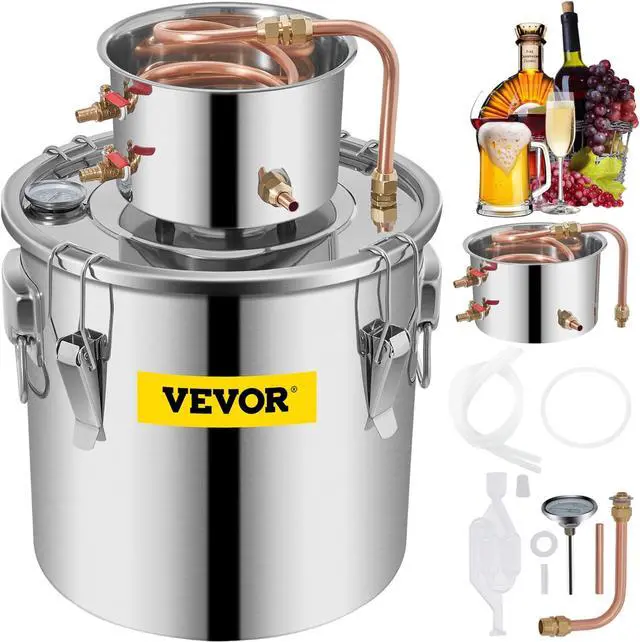 Alt view image 2 of 12 - VEVOR 9.6gal 38l Home Diy Wine Water Distiller Moonshine Still Boiler Kit 2pot
