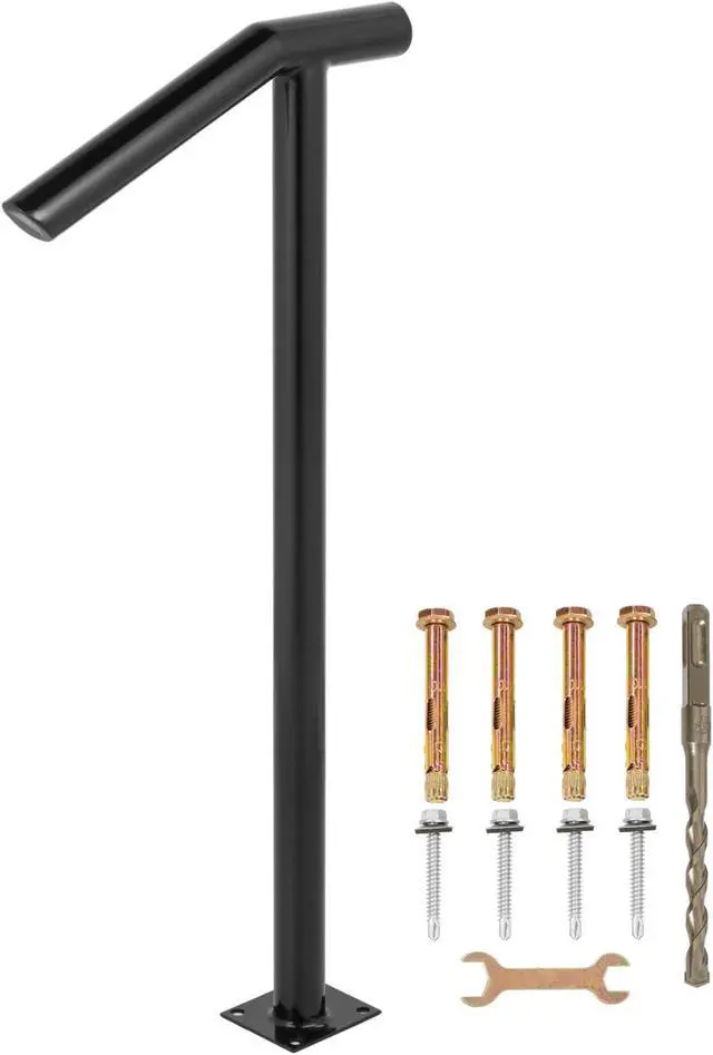 Main image of VEVOR 2-step Handrail Single Post Handrail Round Metal Handrail For Stairs Aluminum