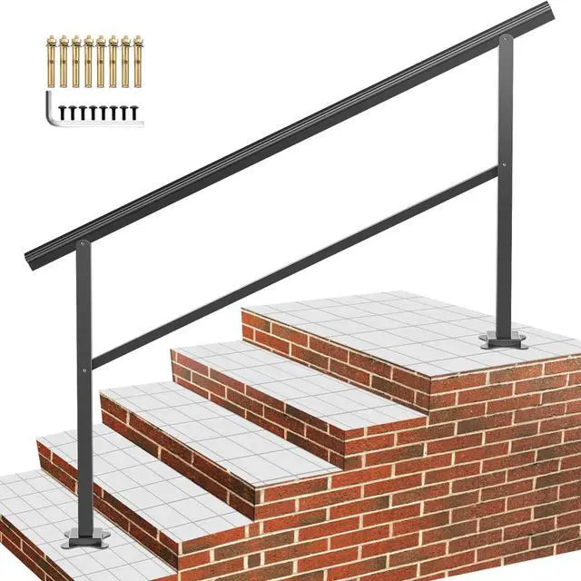 Main image of VEVOR Stair Handrail Fits 4 or 5 Steps Handrail Stair Railing Outdoor Porch Hand Rails