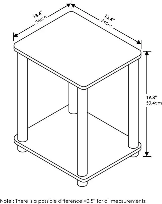 Alt view image 2 of 6 - Furinno Turn-N-Tube Haydn End Table, Amber Pine/Black