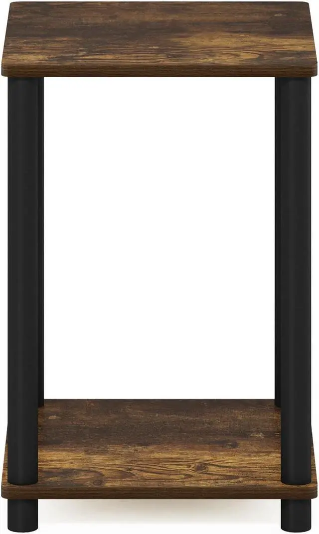 Alt view image 3 of 6 - Furinno Turn-N-Tube Haydn End Table, Amber Pine/Black