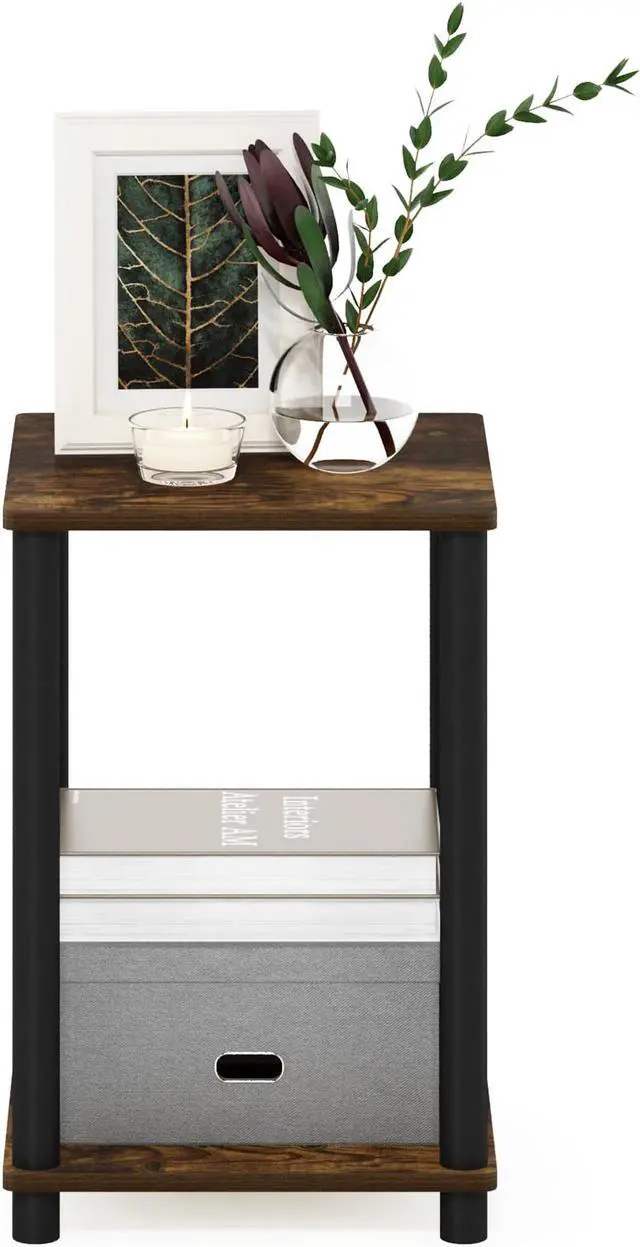 Alt view image 5 of 6 - Furinno Turn-N-Tube Haydn End Table, Amber Pine/Black
