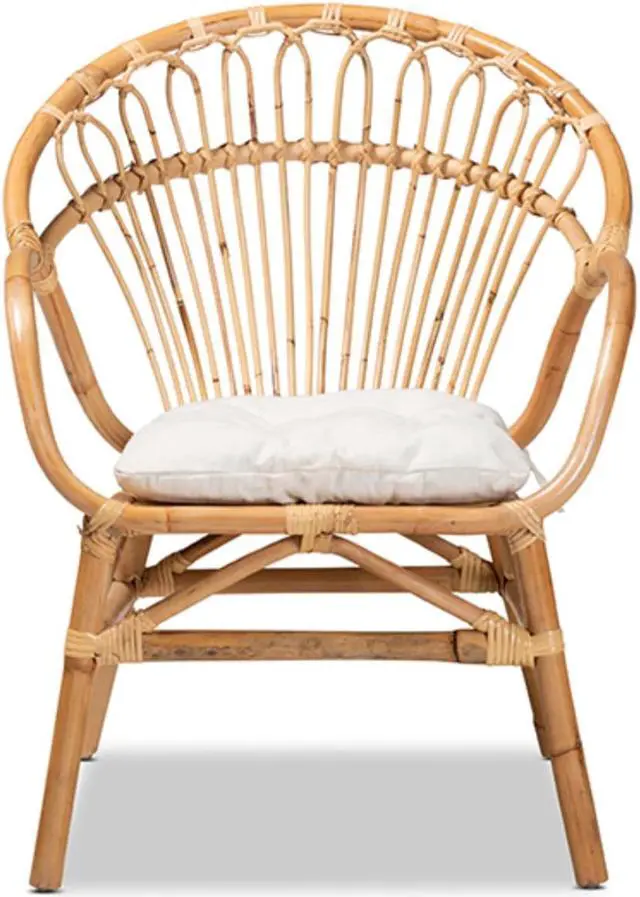 Alt view image 2 of 20 - Baxton Studio Benicia Modern Bohemian Natural Brown Rattan Dining Chair