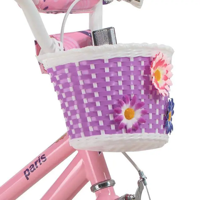 Alt view image 16 of 18 - JOYSTAR Paris Girl's Bike for Ages 4-7 Years Old, Children Bike with Training Wheels for 16" Kid's Bike(PURPLE & PINK)