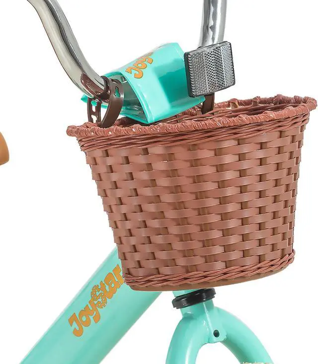 Alt view image 11 of 19 - JOYSTAR Vintage 14 Inch Kids Bike with Basket & Training Wheels for 3-5 Years Old Girls & Boys(GREEN)