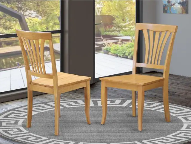 Alt view image 2 of 5 - Set of 2 Chairs AVC-OAK-W Avon Dining Room Chair Wood Seat - Oak Finish