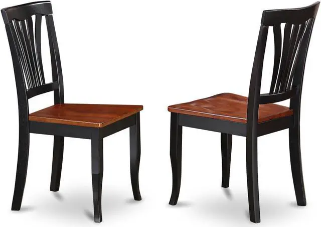 Main image of Set of 2 Chairs AVC-BLK-W Avon Chair for dining room Wood Seat-Black and Cherry Finish