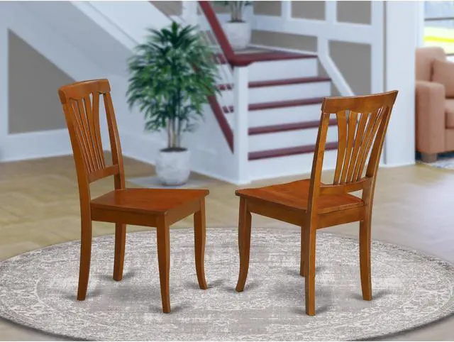 Alt view image 2 of 5 - Set of 2 Chairs AVC-SBR-W Avon Chair with Wood Seat - Saddle Brow Finish