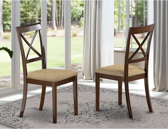 Alt view image 2 of 5 - Set of 2 Chairs BOC-CAP-C Boston X-Back dining chair with Faux Leather Upholstered Seat