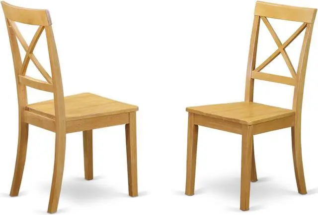 Main image of Set of 2 Chairs BOC-OAK-W Boston X- back Chair for dining room with Wood Seat