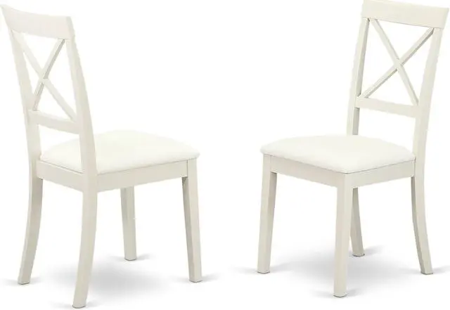 Main image of Set of 2 Chairs BOC-WHI-LC Boston X- back Chair for dining room with Faux Leather Seat