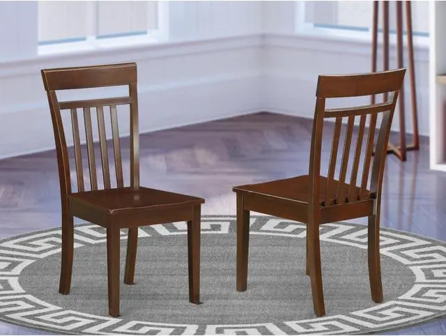 Alt view image 2 of 5 - Set of 2 Chairs CAC-MAH-W Capri slat back Chair for dining room with wood Seat