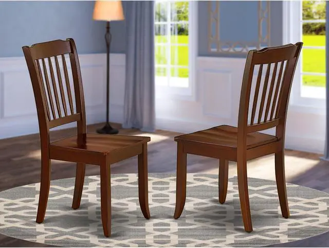 Alt view image 2 of 4 - Set of 2 Chairs DAC-MAH-W Danbury vertical slatted back chairs in Mahogany finish