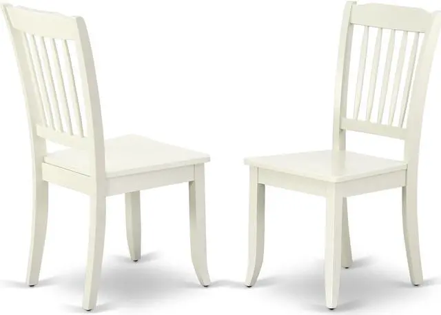 Main image of Set of 2 Chairs DAC-LWH-W Danbury vertical slatted back chairs in Linen white finish