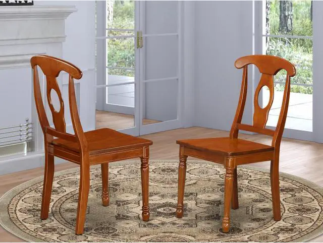 Alt view image 2 of 5 - Set of 2 Chairs NAC-SBR-W Napoleon styled chair with wood seat