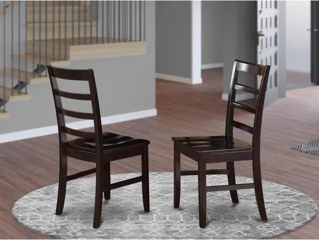 Alt view image 2 of 5 - Set of 2 Chairs PFC-CAP-W Parfait Stool Wood Seat with Lader Back