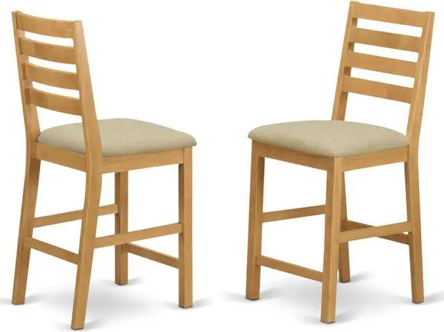 Main image of Set of 2 Chairs CFS-OAK-C Caf Pub Counter Height with cushion Seat - Natural Oak Finish