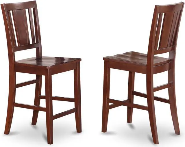 Main image of Set of 2 Chairs BUS-MAH-W Buckland Counter Height Dining room Chair with Wood Seat in Mahogany Finish