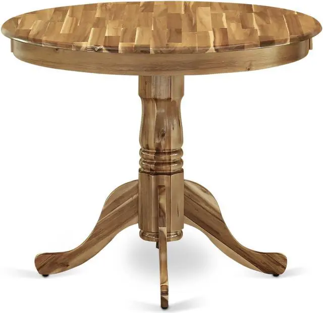 Main image of ANT-ANA-TP Antique Dining Table Made of Acacia Wood offering Wood Texture, 36 Inch Round, Neutral Finish