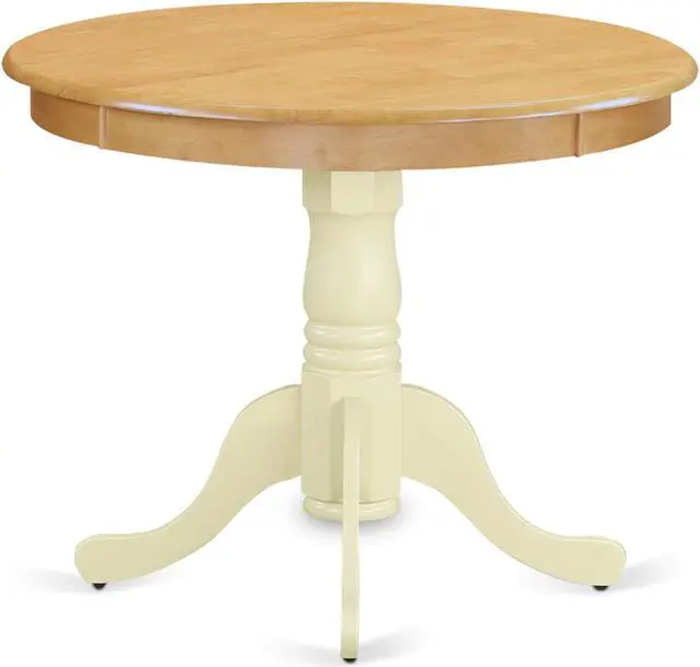 Main image of ANT-OMK-TP Antique Table 36" Round in Oak and Buttermilk Finish