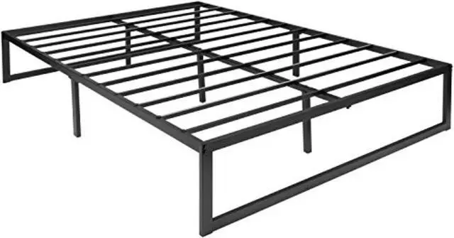 Alt view image 3 of 12 - Universal 14 Inch Metal Platform Bed Frame - No Box Spring Needed w/ Steel Slat Support and Quick Lock Functionality - Full