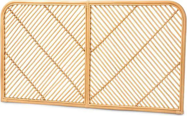 Main image of Baxton Studio Sakina Modern Bohemian Natural Brown Rattan Queen Size Wall-mount Headboard