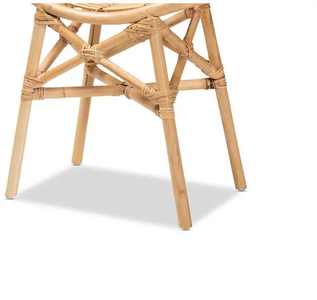 Alt view image 12 of 20 - Baxton Studio Elgon Modern Bohemian Natural Brown Rattan Footstool