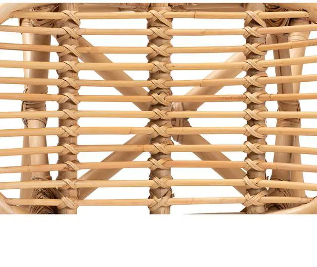 Alt view image 13 of 20 - Baxton Studio Elgon Modern Bohemian Natural Brown Rattan Footstool