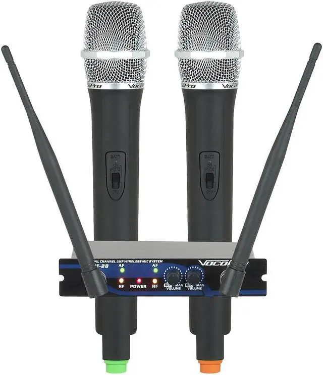 Alt view image 7 of 10 - Vocopro UHF28MN Uhf-28-5 -freq M 656.825 And N 685.960 Dual Channel Uhf- Wireless Microphone System