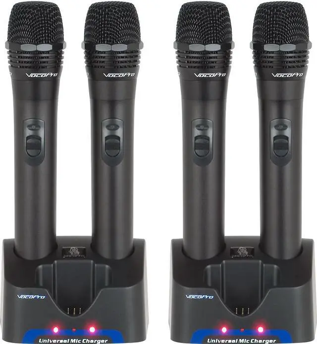 Alt view image 6 of 11 - VocoPro UHF-5805-9 Professional Rechargeable 4 Channel UHF Wireless Mic System