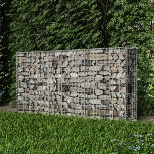 Alt view image 8 of 15 - vidaXL Gabion Basket, Galvanized-Steel Gabion Wall/ Cage, 78.7''x11.8x39.4''