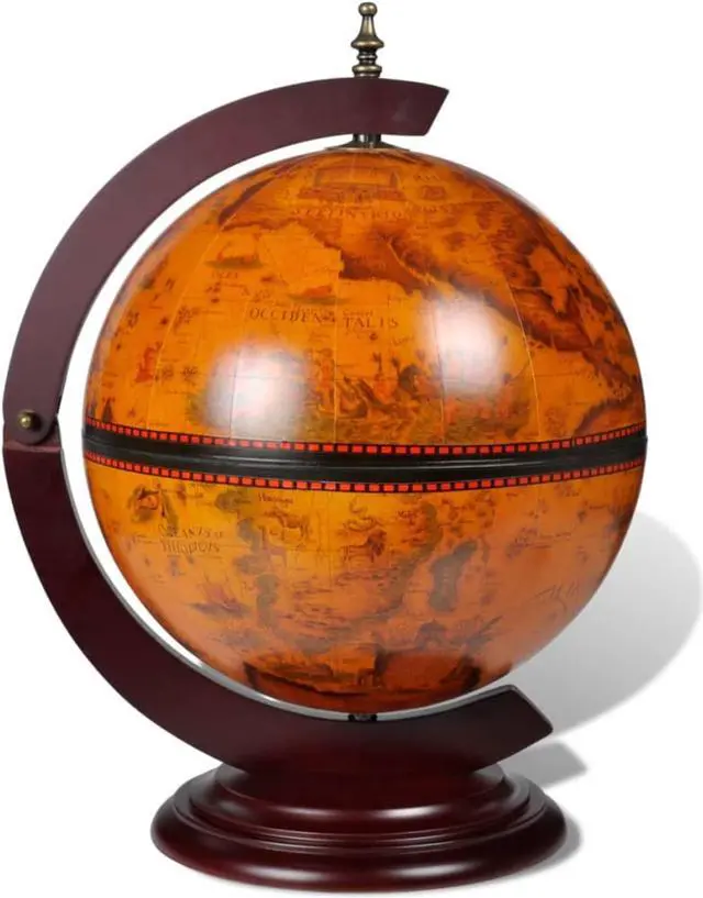 Alt view image 11 of 12 - vidaXL Globe Wine Bar Tabletop Wine Rack Bar Cabinet Solid Eucalyptus Wood