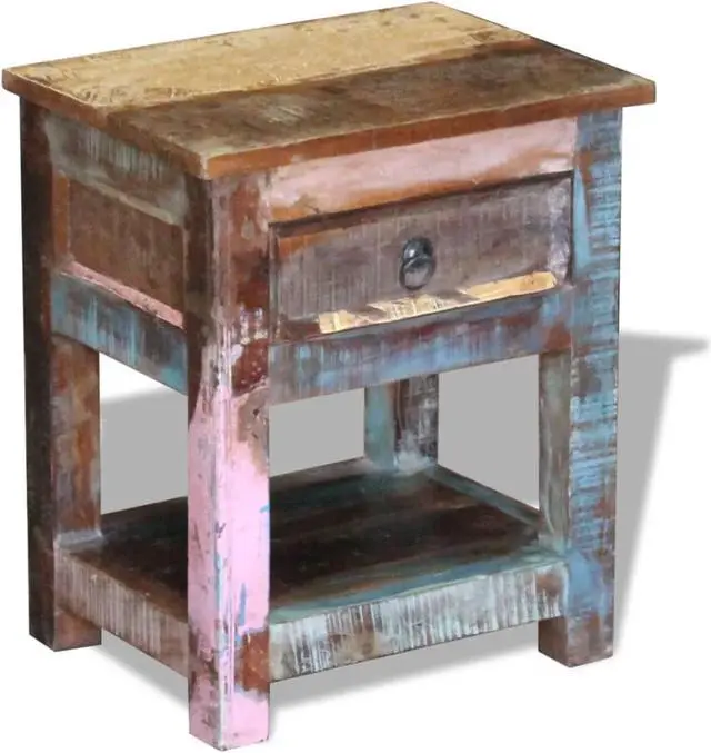 Alt view image 8 of 15 - vidaXL Desk Home Office Desk Computer Desk Workstation Solid Wood Reclaimed