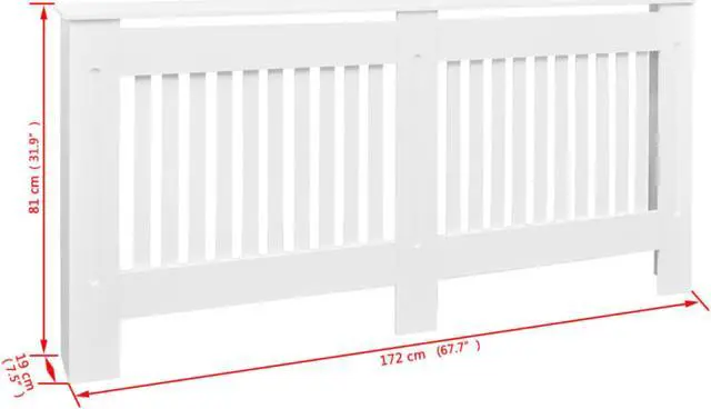Alt view image 8 of 8 - vidaXL Radiator Cover Radiator Guard for Home Office Heater Cover White MDF