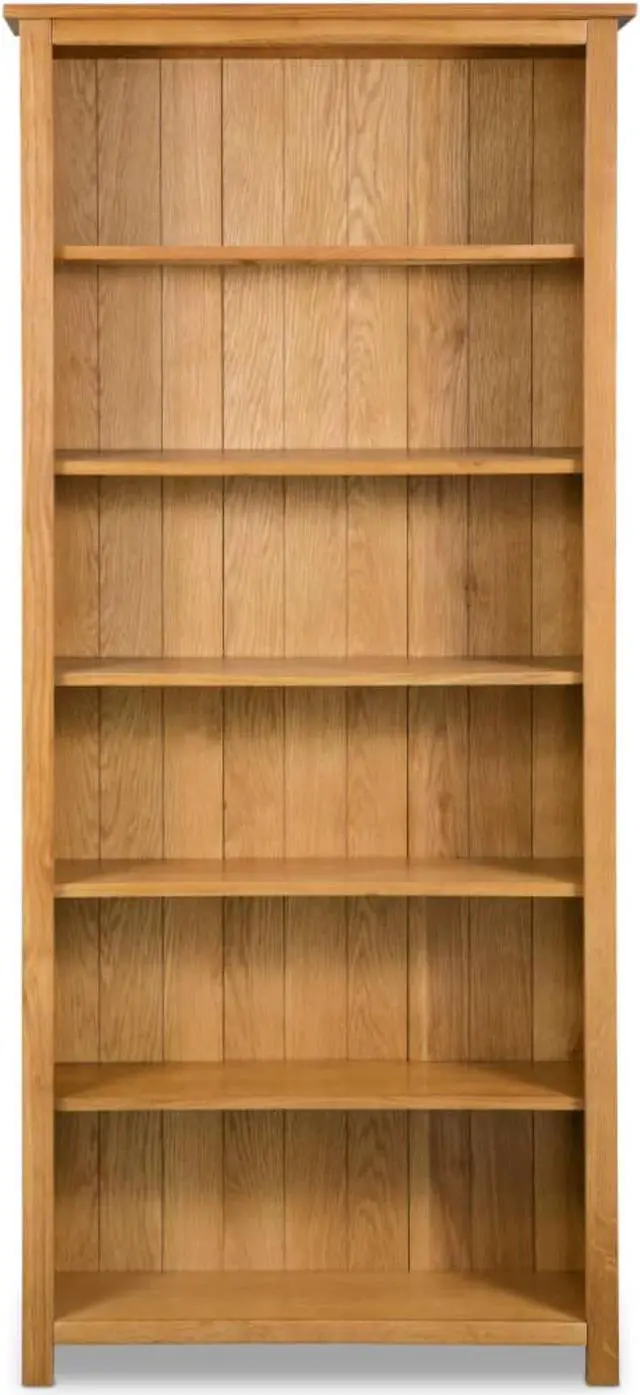 Alt view image 9 of 17 - vidaXL Solid Oak Wood 6-Tier Bookcase Book Shelves Cabinets Display Shelf
