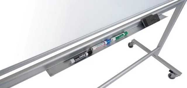 Alt view image 9 of 14 - Luxor MMGB6040 Mobile Magnetic Glass Dry Erase Board - 60" x 40" - White Surface - Silver Aluminum Frame