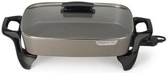 Alt view image 9 of 10 - Presto 16" Ceramic Electric Skillet with Tempered Glass Cover