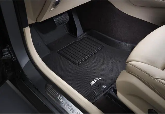 Alt view image 2 of 2 - 3D MAXpider GMC SIERRA 1500 / CHEVROLET SILVERADO 1500 DOUBLE / CREW BENCH SEAT 2019-2022 KAGU BLACK R1 (3PCS DESIGN)